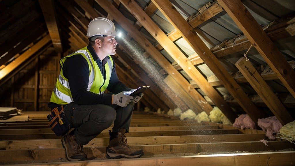 Detailed building survey inspection in roof space