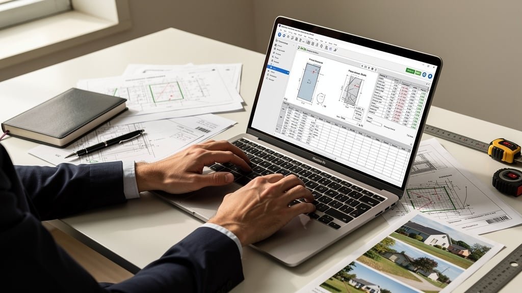 Surveyor preparing detailed valuation report